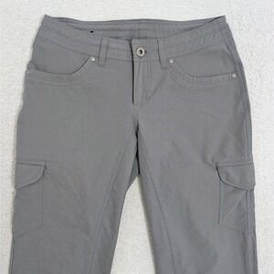 Khul Women's Outdoor Hiking Pants Sz 4 29"x32" Rollup Tab Snap Gray Cargo